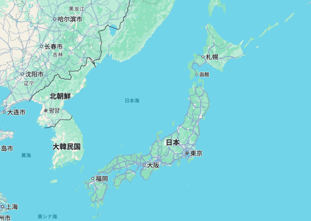 日本地図　Googleマップ